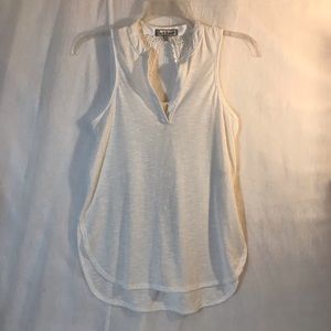 Crave Fame white sleeveless split neck top